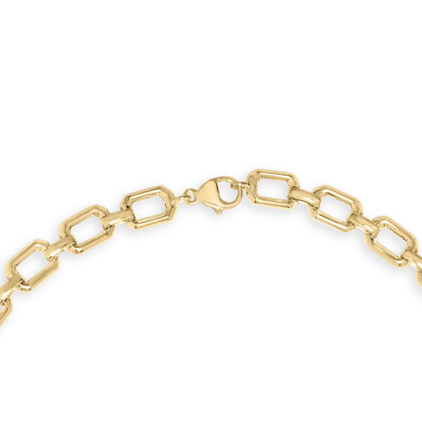 Gold Vermeil .925 Sterling Silver 1/4 Cttw Diamond Bold Octagonal Link Necklace - alternate view 5