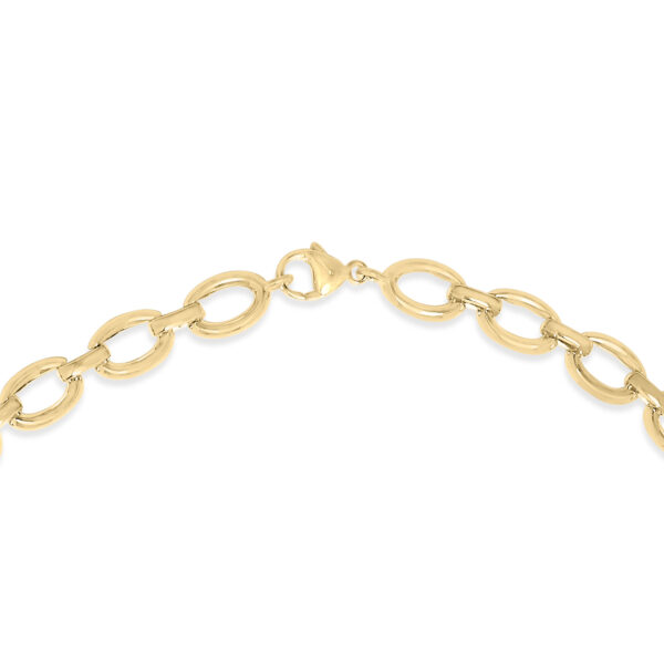 Gold Vermeil 1/4 Cttw Diamond Bold Oval Link Necklace - Sterling Silver - alternate view 5