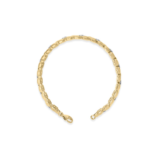 Gold Vermeil Plated Sterling Silver 1/7 Cttw Diamond Panther Link Bracelet - alternate view 3