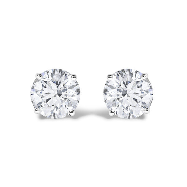 14K White Gold 1/2 Cttw Lab Grown Diamond Solitaire Stud Earrings