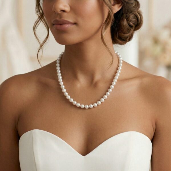 14 Karat Gold Knotted 6-6.5mm Near Round Cultured Freshwater Pearl Necklace - alternate view 3
