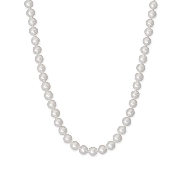 14 Karat Gold Knotted 6-6.5mm Near Round Cultured Freshwater Pearl Necklace