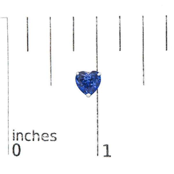 Platinum 6x6 Lab Created Blue Sapphire Heart Solitaire Stud Earrings - alternate view 4