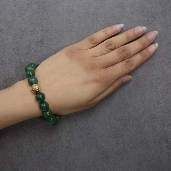 18K Yellow Gold Aventurine Beaded Charm Bracelet - alternate view 5