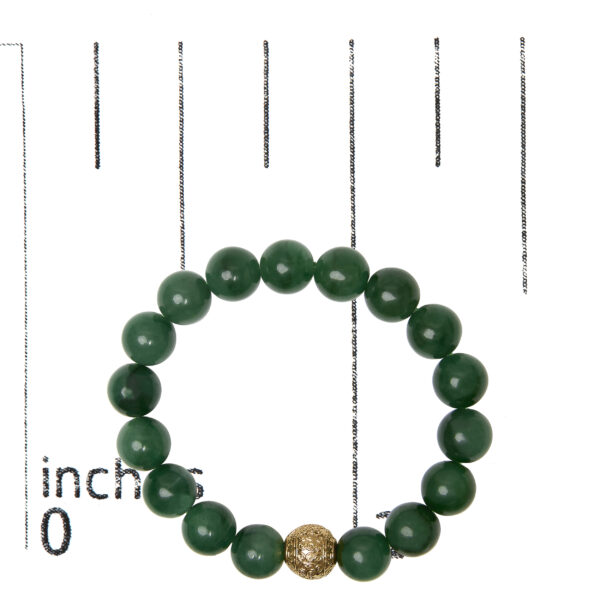 18K Yellow Gold Aventurine Beaded Charm Bracelet - alternate view 4