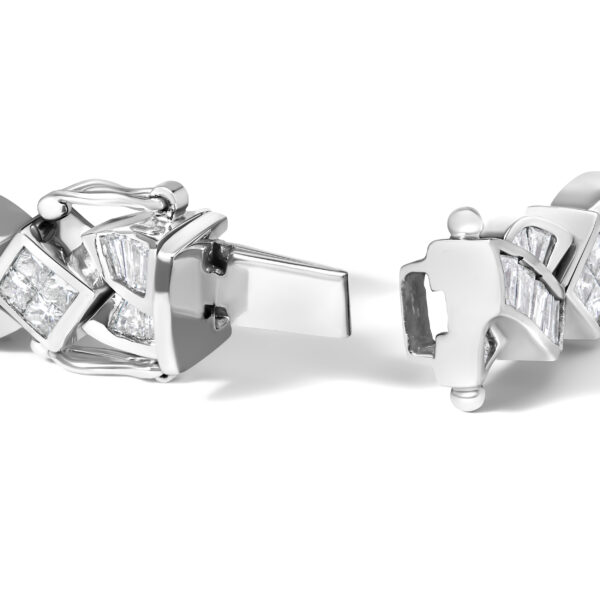 14K White Gold 8 1/5 Cttw Diamond Geometric Twisted Link Bracelet - alternate view 2