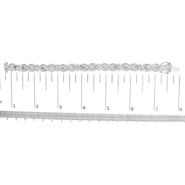 14K White Gold 8 1/5 Cttw Diamond Geometric Twisted Link Bracelet - alternate view 4