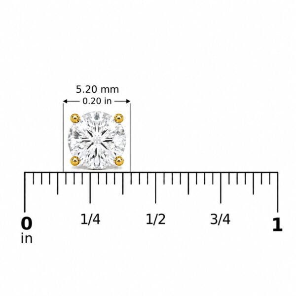 Pair of round lab-grown diamond stud earrings with 1 ct total diamond weight.