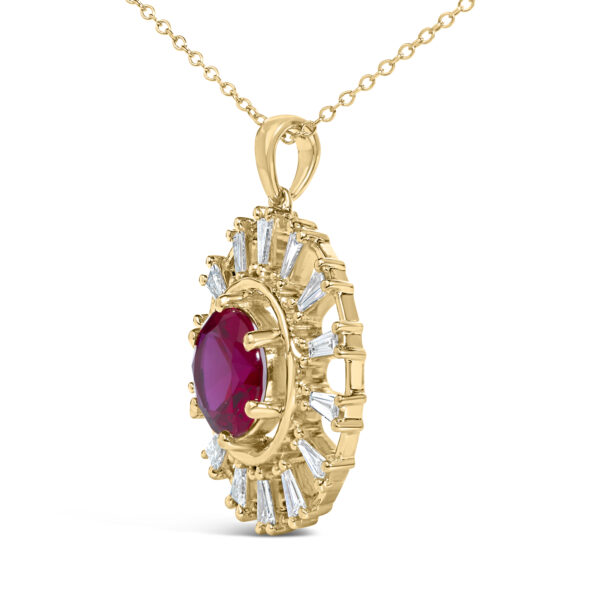 Pendant and cable chain laid out showing the full 18 inch length and spring ring clasp