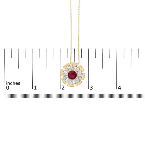 Pendant shown against a scale reference to indicate its size