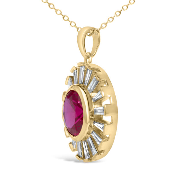 Side view of the medallion pendant and bail on its cable chain