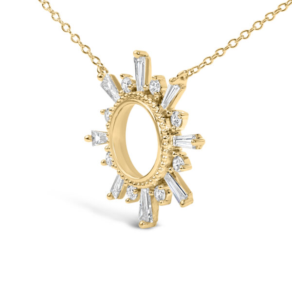 Starburst pendant shown with its 18 inch cable chain and spring ring clasp