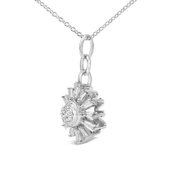 Side angle of the pendant showing depth of the medallion and the sterling silver cable chain