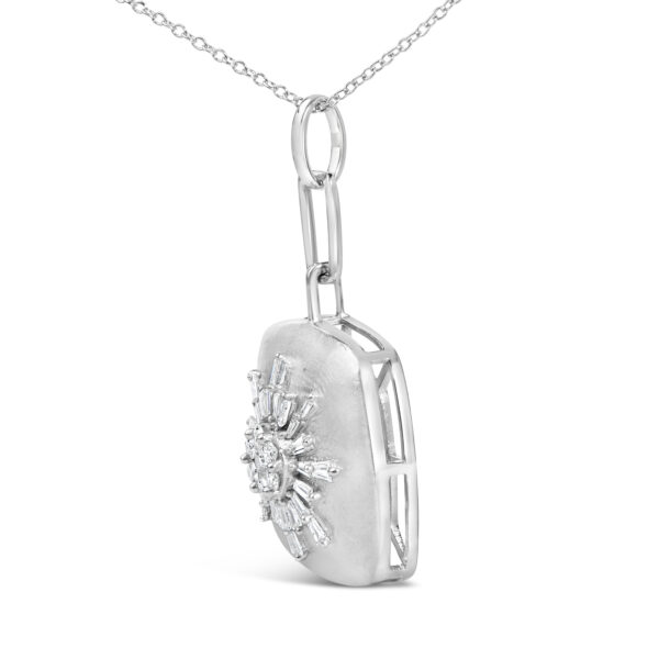 Side angle of the sunburst pendant showing the bail and chain attachment