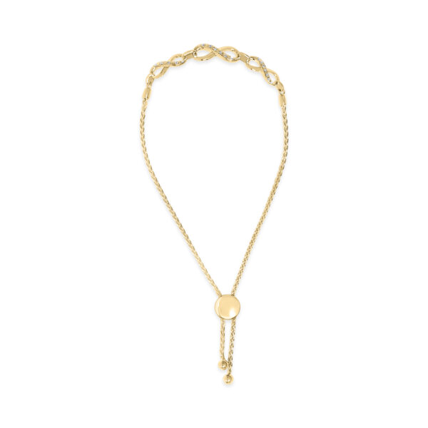 Gold Vermeil Diamond Accent Infinity Sign Lariat Bolo Bracelet - Sterling Silver