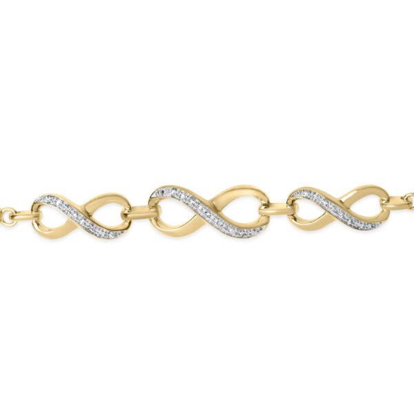 Gold Vermeil Diamond Accent Infinity Sign Lariat Bolo Bracelet - Sterling Silver - alternate view 2