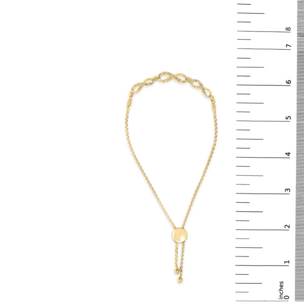 Gold Vermeil Diamond Accent Infinity Sign Lariat Bolo Bracelet - Sterling Silver - alternate view 4