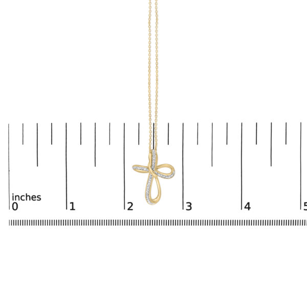 Infinity cross pendant necklace shown with the full 18 inch cable chain