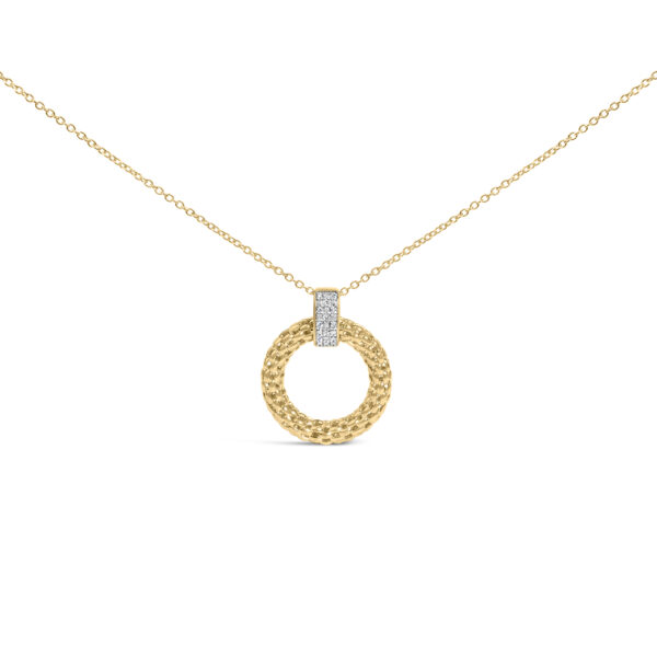 Bold pendant necklace in 24K gold vermeil with a cluster of micro-pave set round diamonds
