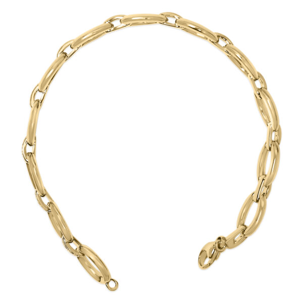 Gold Vermeil 1/10 Cttw Diamond Bold Oval Link Bracelet - Sterling Silver - alternate view 3