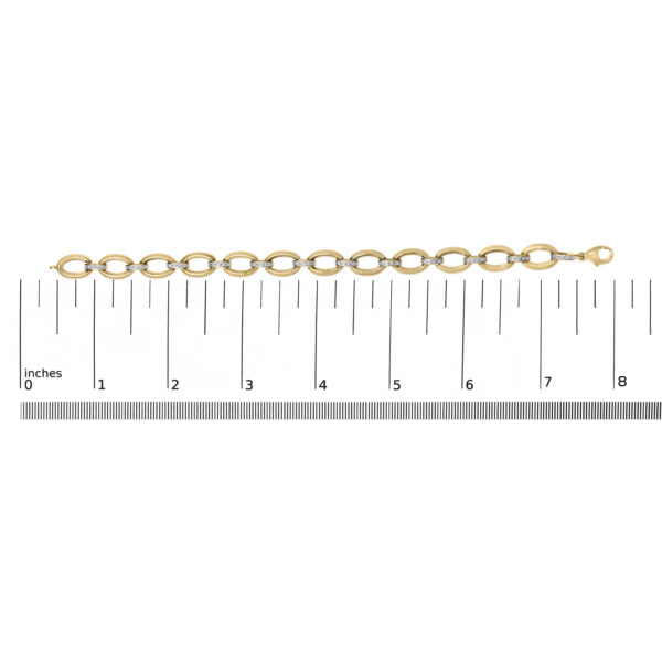 Gold Vermeil 1/10 Cttw Diamond Bold Oval Link Bracelet - Sterling Silver - alternate view 4