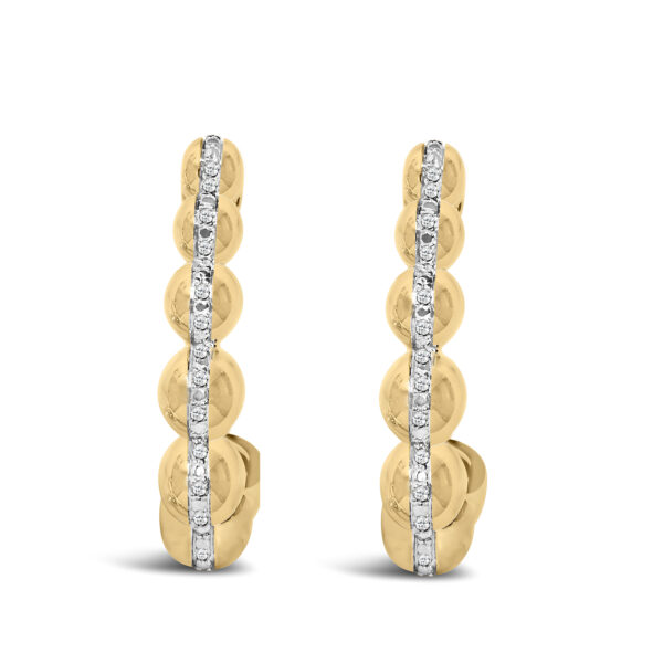 Gold Vermeil Diamond Accent Bold Earring - Sterling Silver