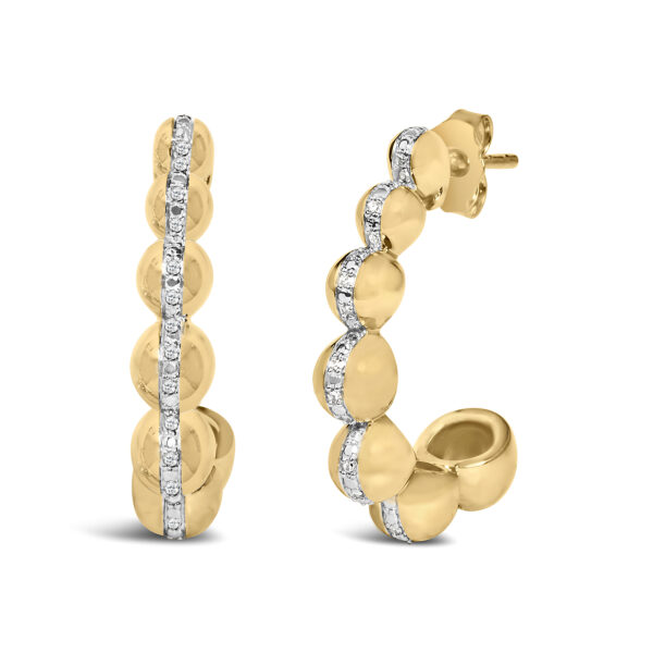 Side angle of the 24K gold vermeil bold earring showing the push back closure