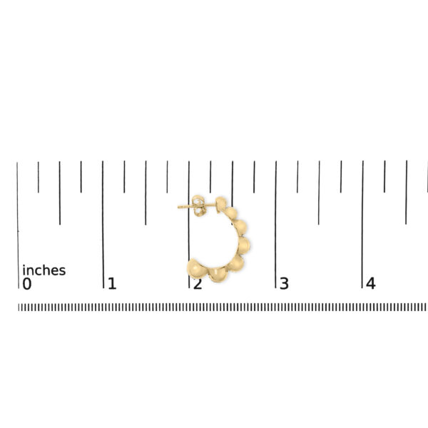 24K gold vermeil bold earring shown next to a scale reference for size