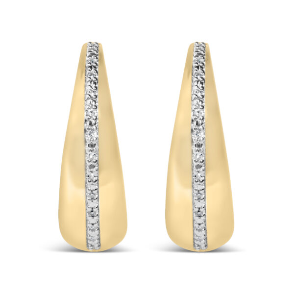 Gold Vermeil Diamond Accent Bold Hoop Earring - Sterling Silver - alternate view 2