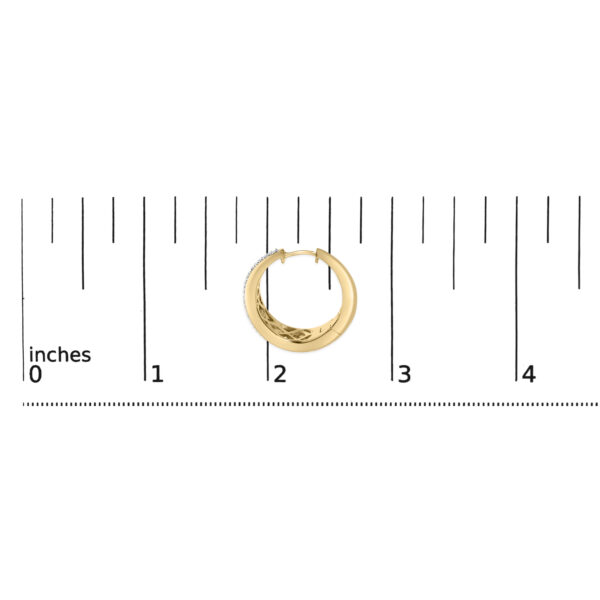 Gold Vermeil Diamond Accent Bold Hoop Earring - Sterling Silver - alternate view 4
