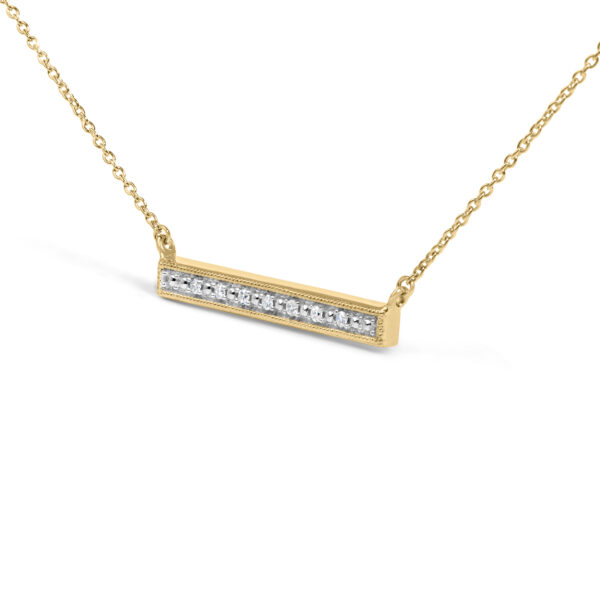 Bar pendant necklace shown with its cable chain and spring ring clasp