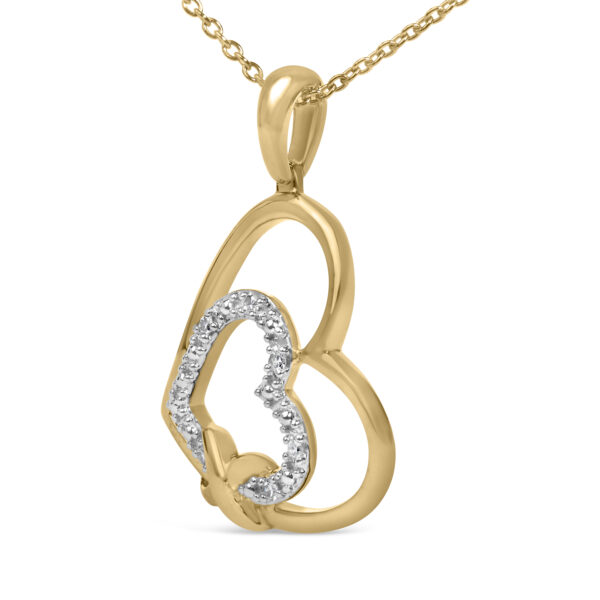 Double heart pendant shown with the cable chain and spring ring clasp