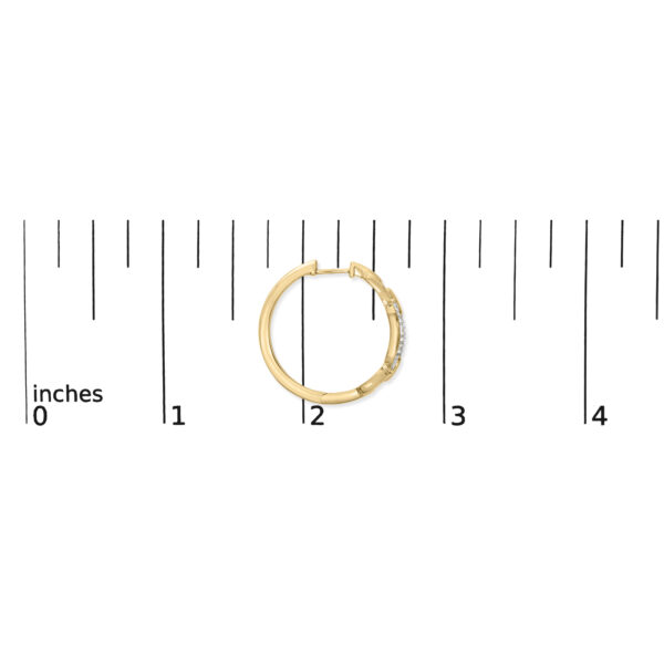 Gold Vermeil 1/10 Cttw Diamond Paperclip Hoop Earring - Sterling Silver - alternate view 4