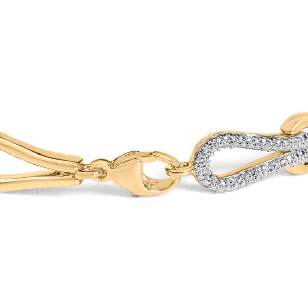 Gold Vermeil 1/7 Cttw Diamond Bold Knot Link Bracelet - Sterling Silver - alternate view 2