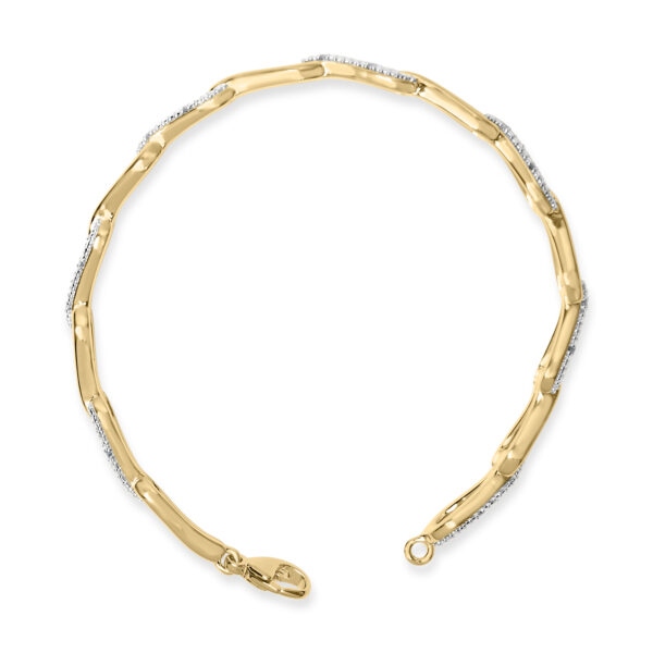 Gold Vermeil 1/7 Cttw Diamond Bold Knot Link Bracelet - Sterling Silver - alternate view 3