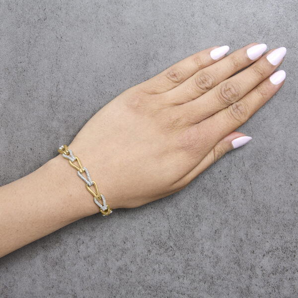Gold Vermeil 1/7 Cttw Diamond Bold Knot Link Bracelet - Sterling Silver - alternate view 5