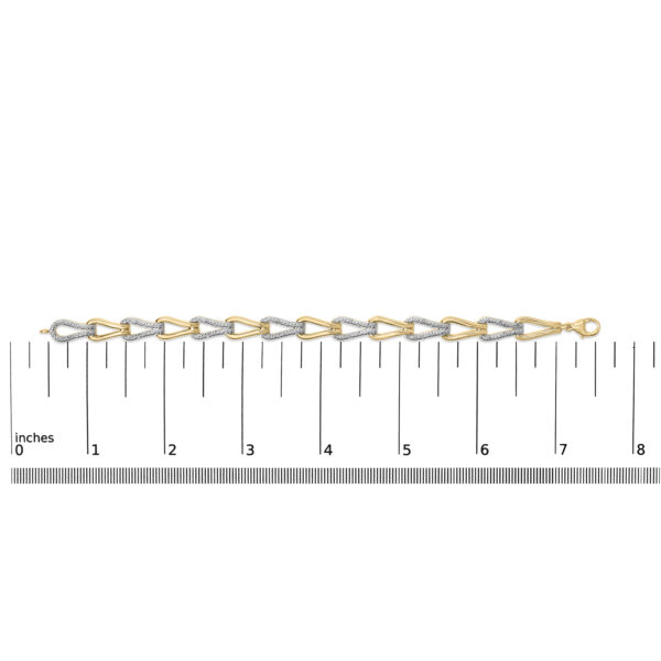 Gold Vermeil 1/7 Cttw Diamond Bold Knot Link Bracelet - Sterling Silver - alternate view 4