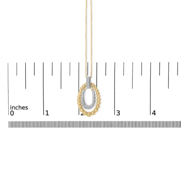 Gold vermeil bead pendant necklace shown with chain fully extended for scale