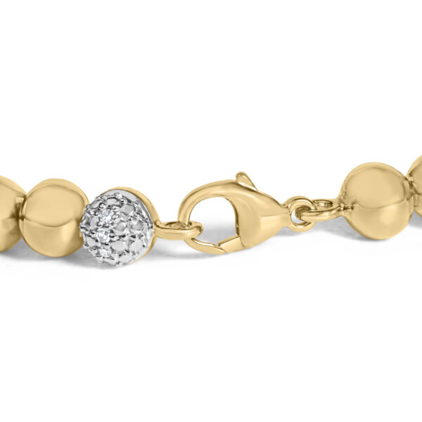 Gold Vermeil 1/5 Cttw Diamond Bold Dome Bead Link Bracelet - Sterling Silver - alternate view 2