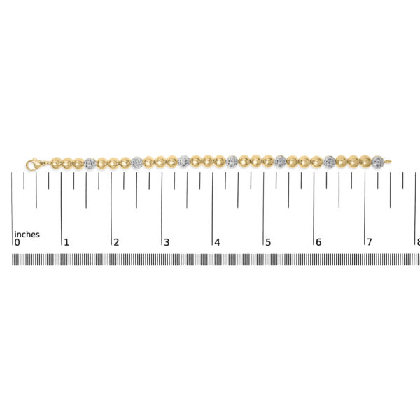 Gold Vermeil 1/5 Cttw Diamond Bold Dome Bead Link Bracelet - Sterling Silver - alternate view 4