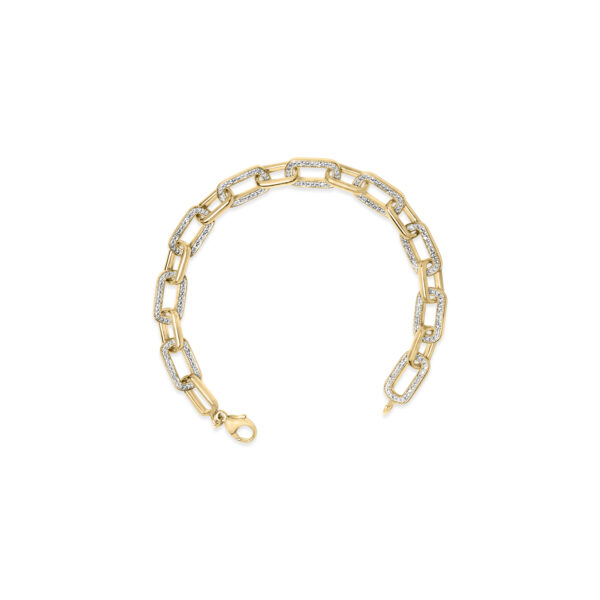 Gold Vermeil 1/10 Cttw Diamond Bold Paperclip Link Bracelet - Sterling Silver - alternate view 3