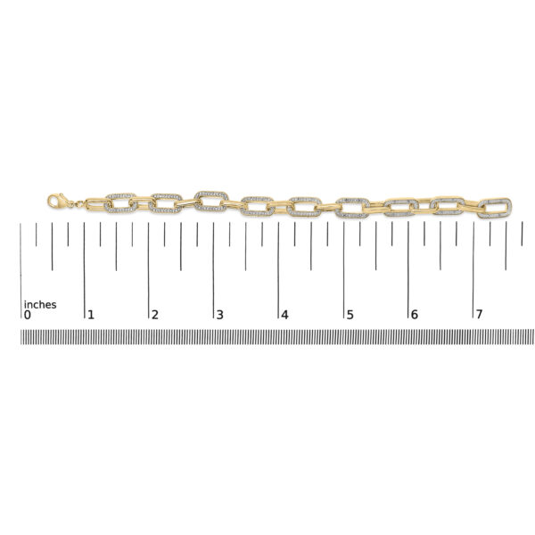 Gold Vermeil 1/10 Cttw Diamond Bold Paperclip Link Bracelet - Sterling Silver - alternate view 4