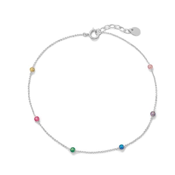 9.25 + 1 Multicolor Bead Anklet
