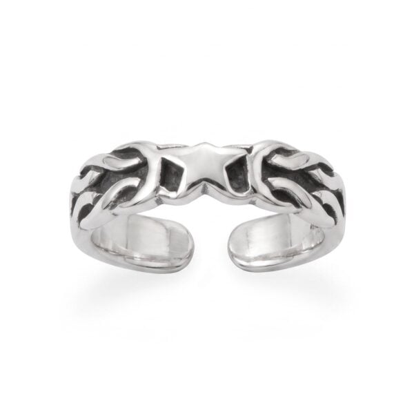Oxidized Celtic Star Design Toe Ring