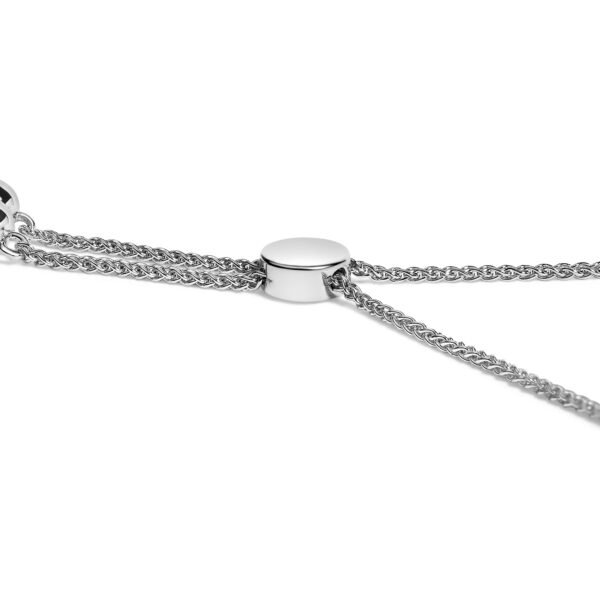 Sterling Silver 1/3 Cttw Diamond Infinity Heart Link Adjustable Bolo Bracelet - alternate view 2