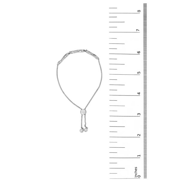 Sterling Silver 1/3 Cttw Diamond Infinity Heart Link Adjustable Bolo Bracelet - alternate view 4