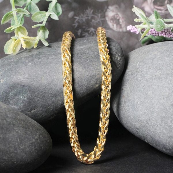 14k Yellow Gold Diamond Cut Round Franco Chain (5.30 mm) - alternate view 4