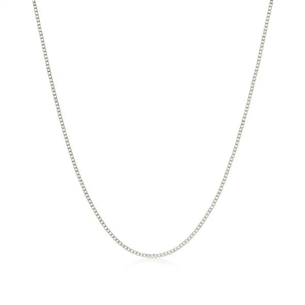 14k White Gold Classic Box Chain (0.68 mm) - alternate view 2
