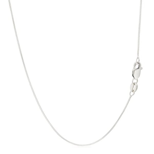 14k White Gold Classic Box Chain (0.68 mm) - alternate view 3