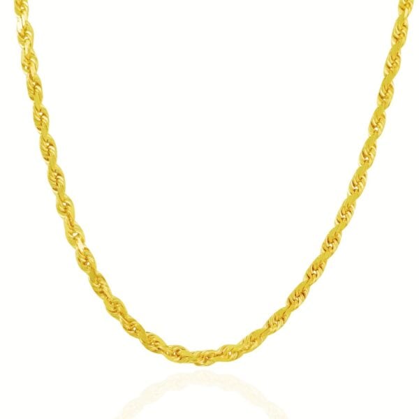 14k Yellow Gold Solid Diamond Cut Rope Chain (5.00 mm) - alternate view 2